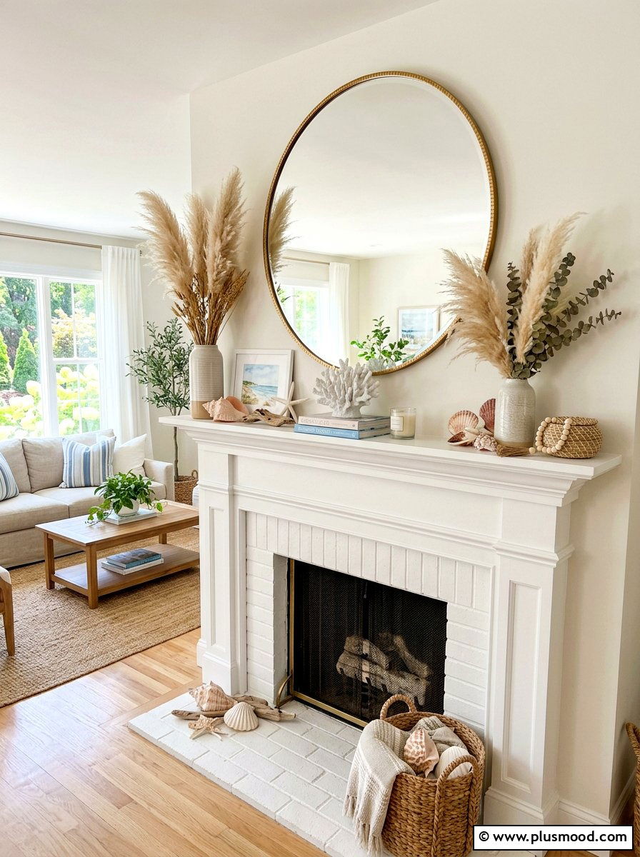 Summer mantel decor - 25 summer living room styling ideas