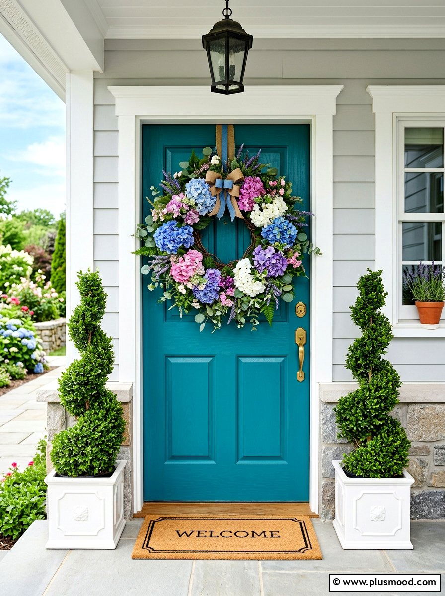 Summer wreath door - 25 best summer front porch decor ideas