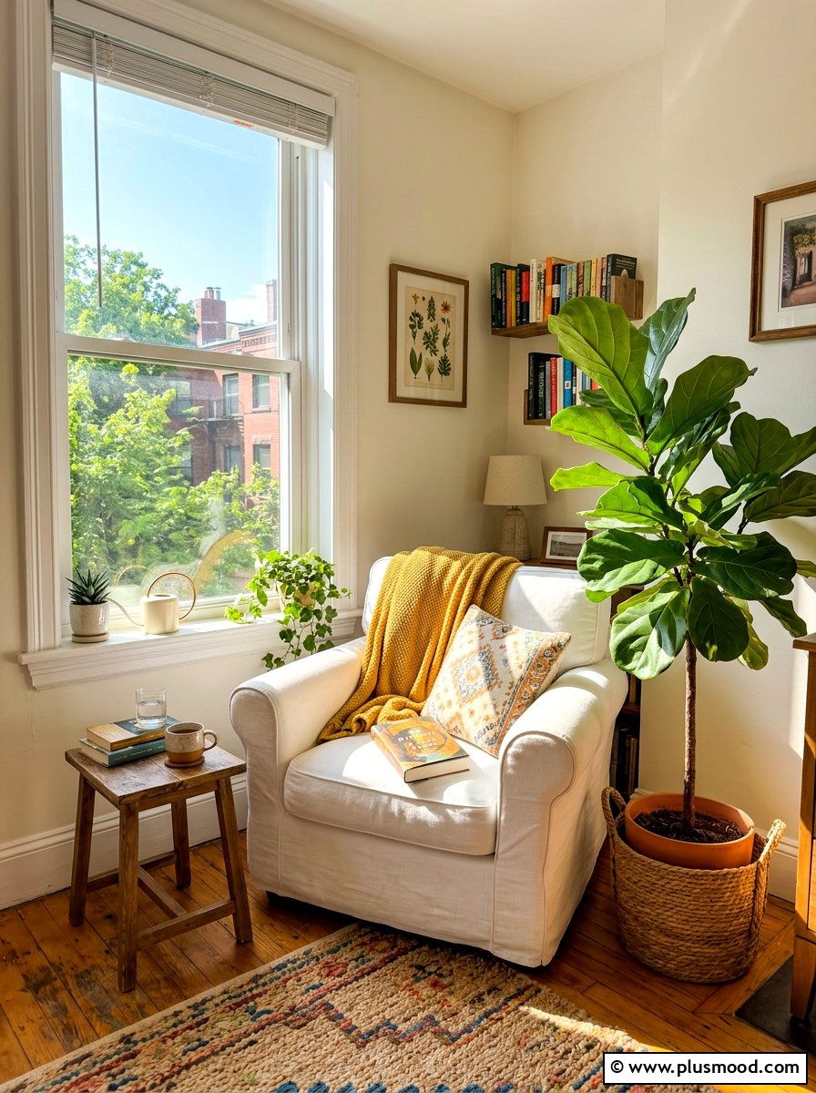 Sun Filled Corner - 25 summer decor ideas for small apartments living room