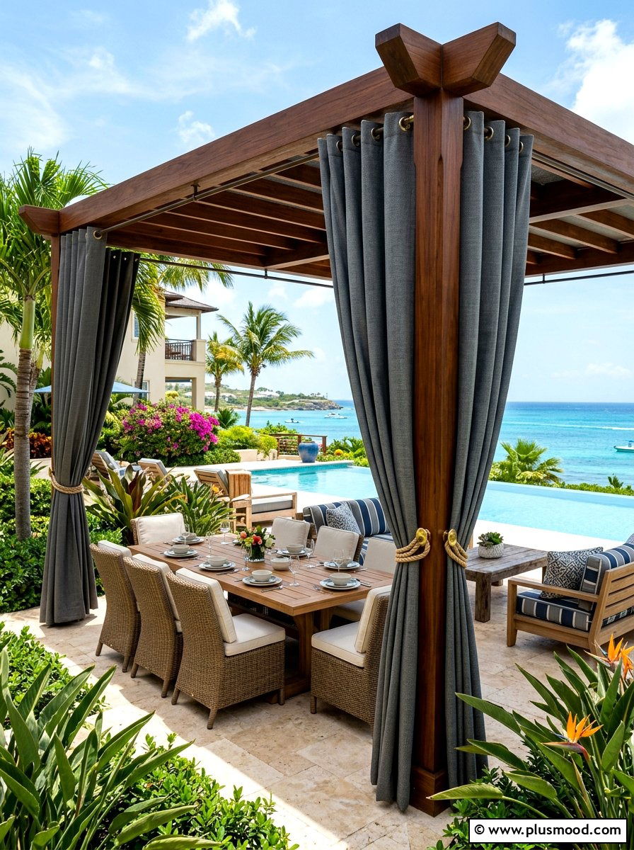 Sunbrella patio curtains - 25 summer patio curtain ideas