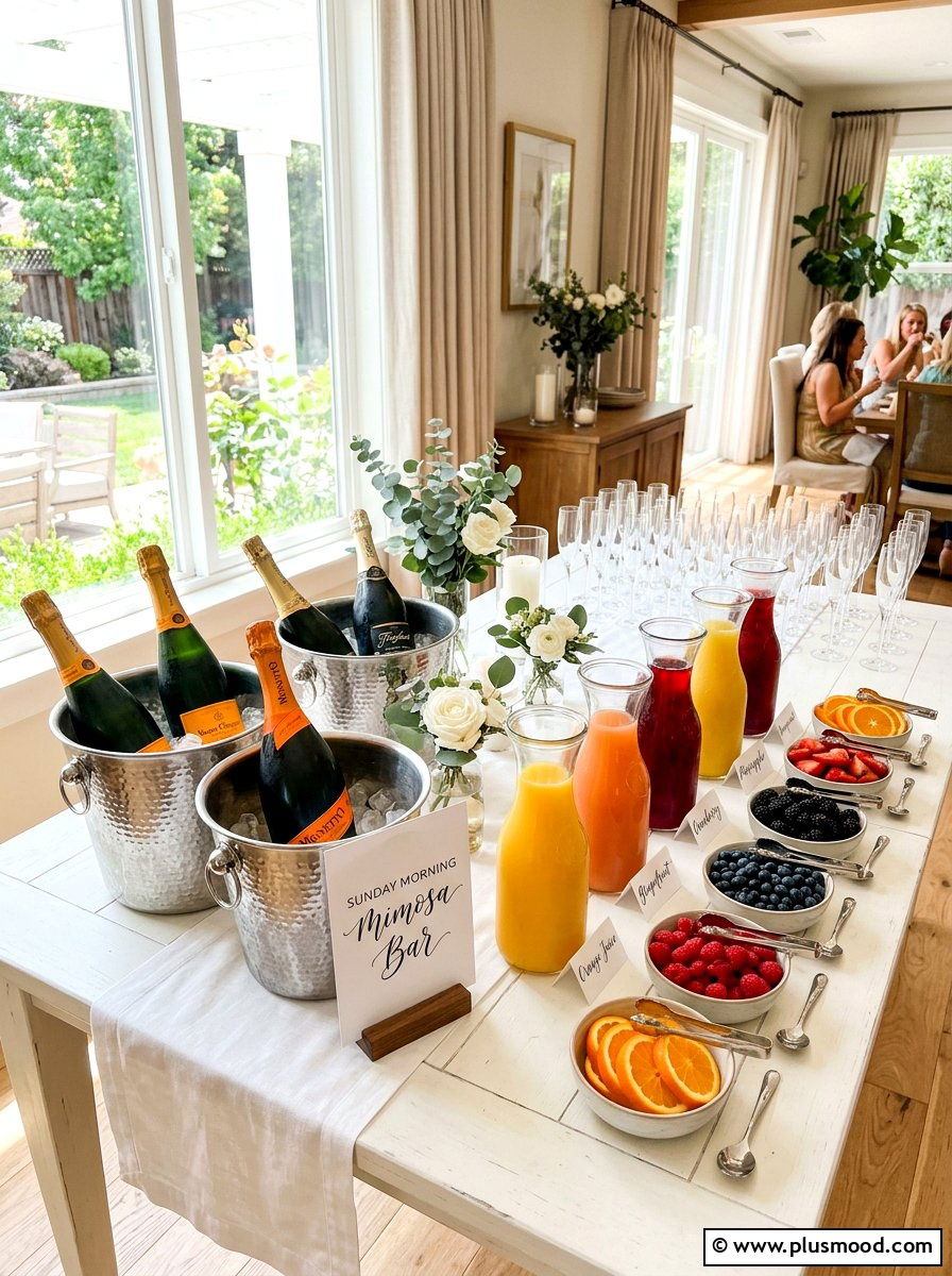 Sunday Morning Mimosa Bar - 25 summer drink station ideas for summer