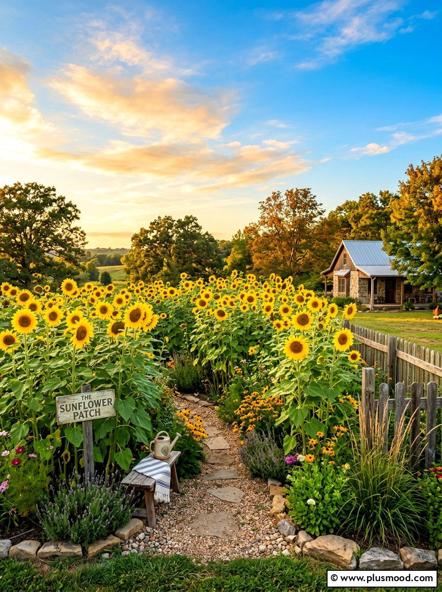 Sunflower Backyard Patch - 25 summer flower garden ideas