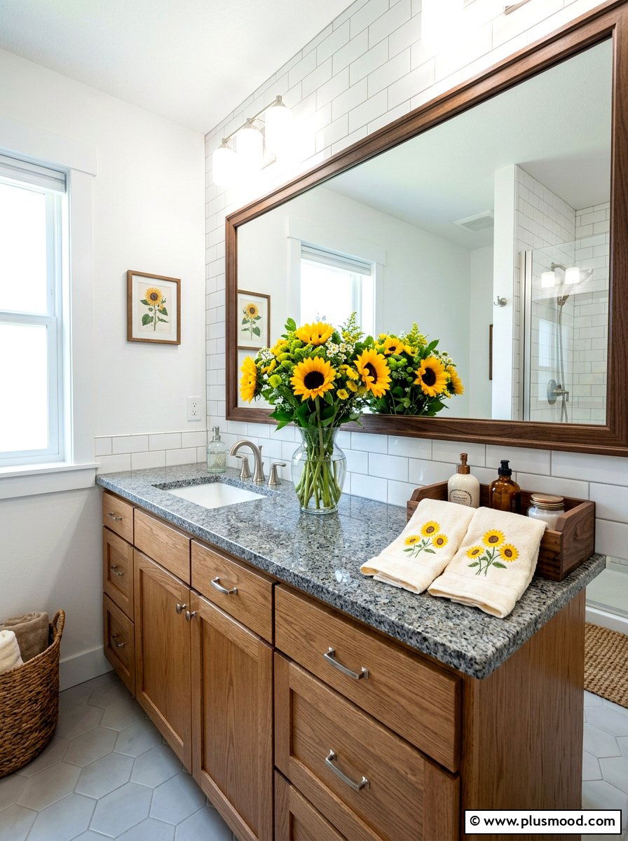 Sunflower Bathroom Vanity - 25 late summer sunflower decor ideas