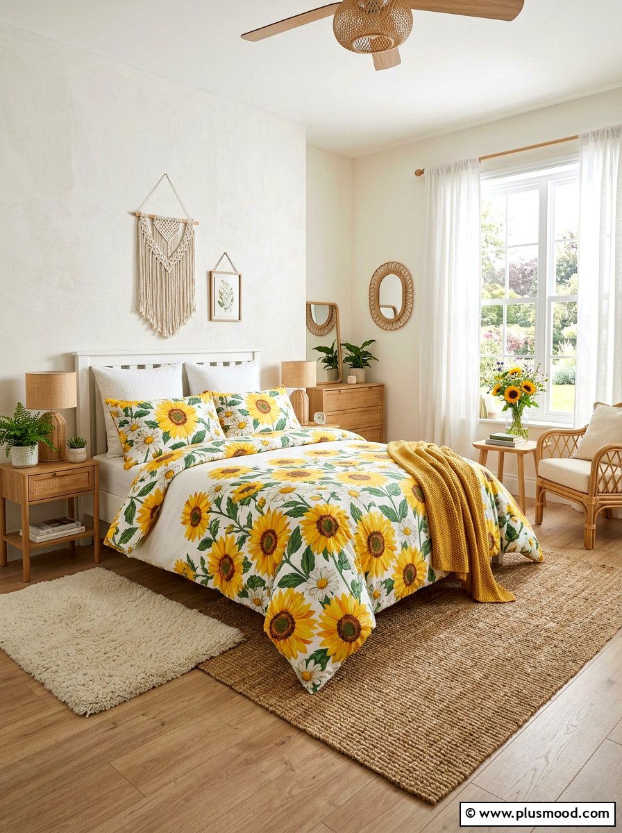 Sunflower Bedroom Bedding Set - 25 summer sunflower decor ideas