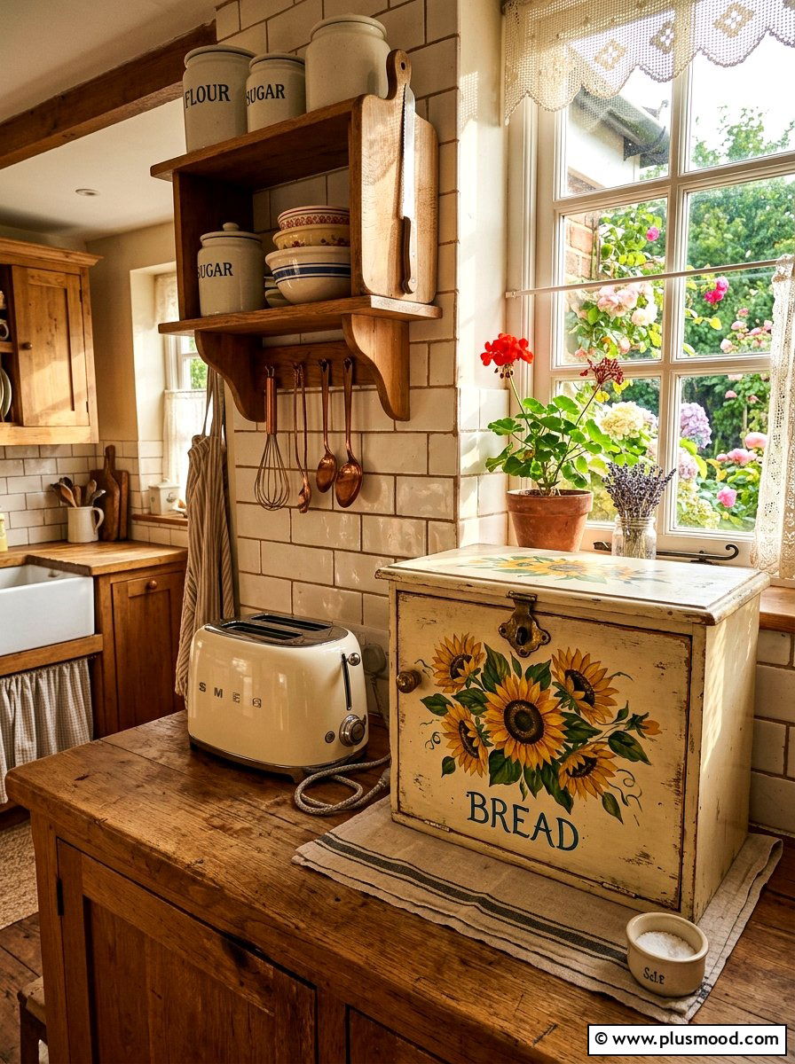 Sunflower Bread Box - 25 summer kitchen decor ideas with sunflowers