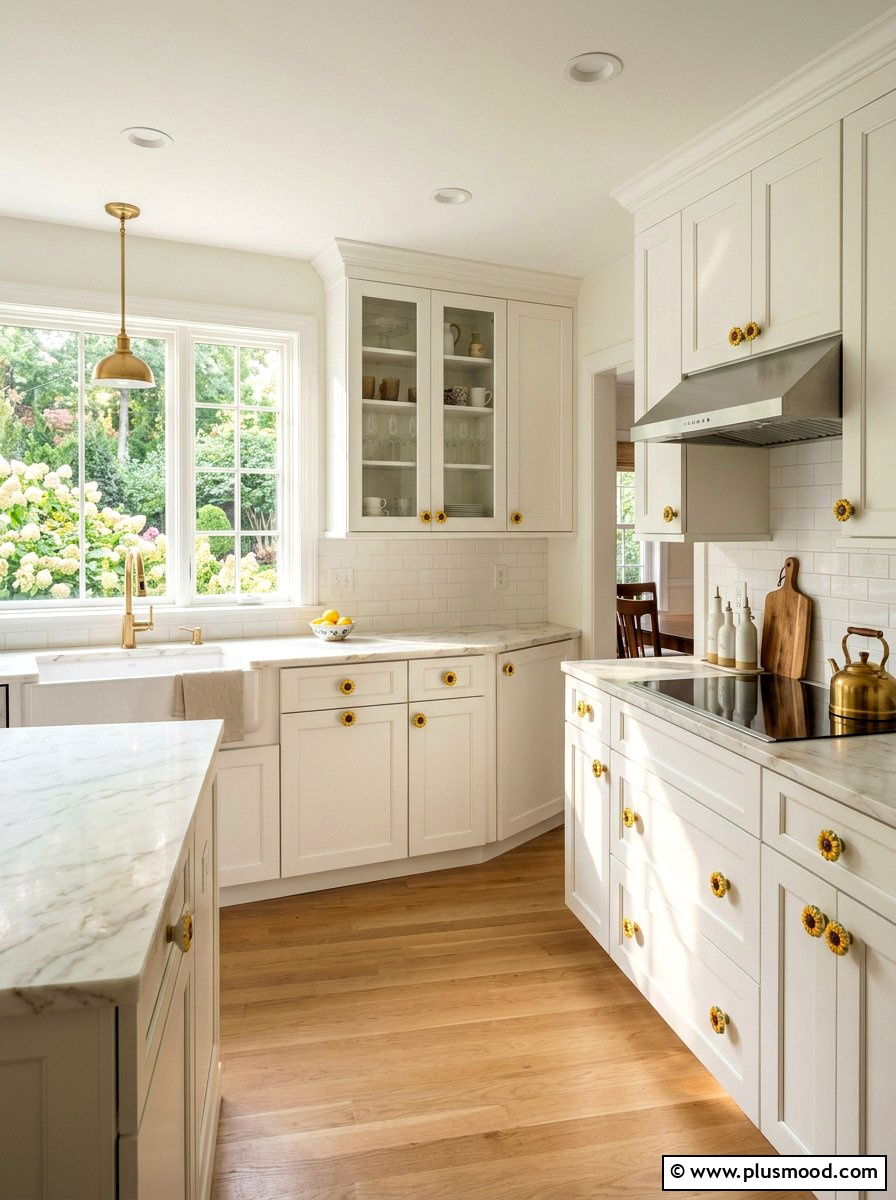 Sunflower Cabinet Knobs - 25 summer kitchen decor ideas with sunflowers