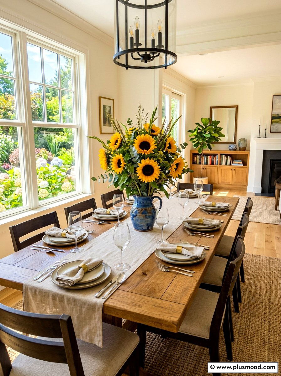 Sunflower Centerpiece - 25 summer to fall table decor ideas