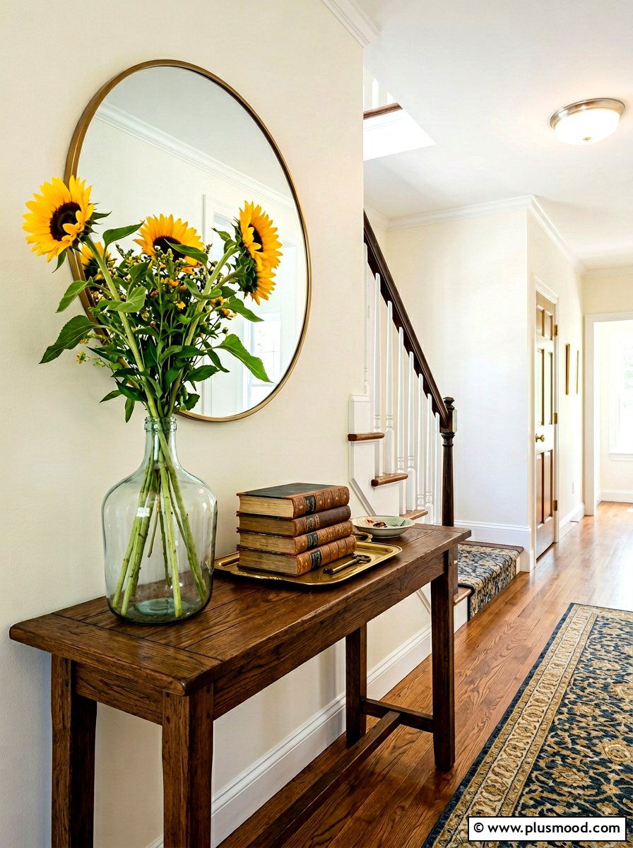 Sunflower Console Table - 25 late summer sunflower decor ideas
