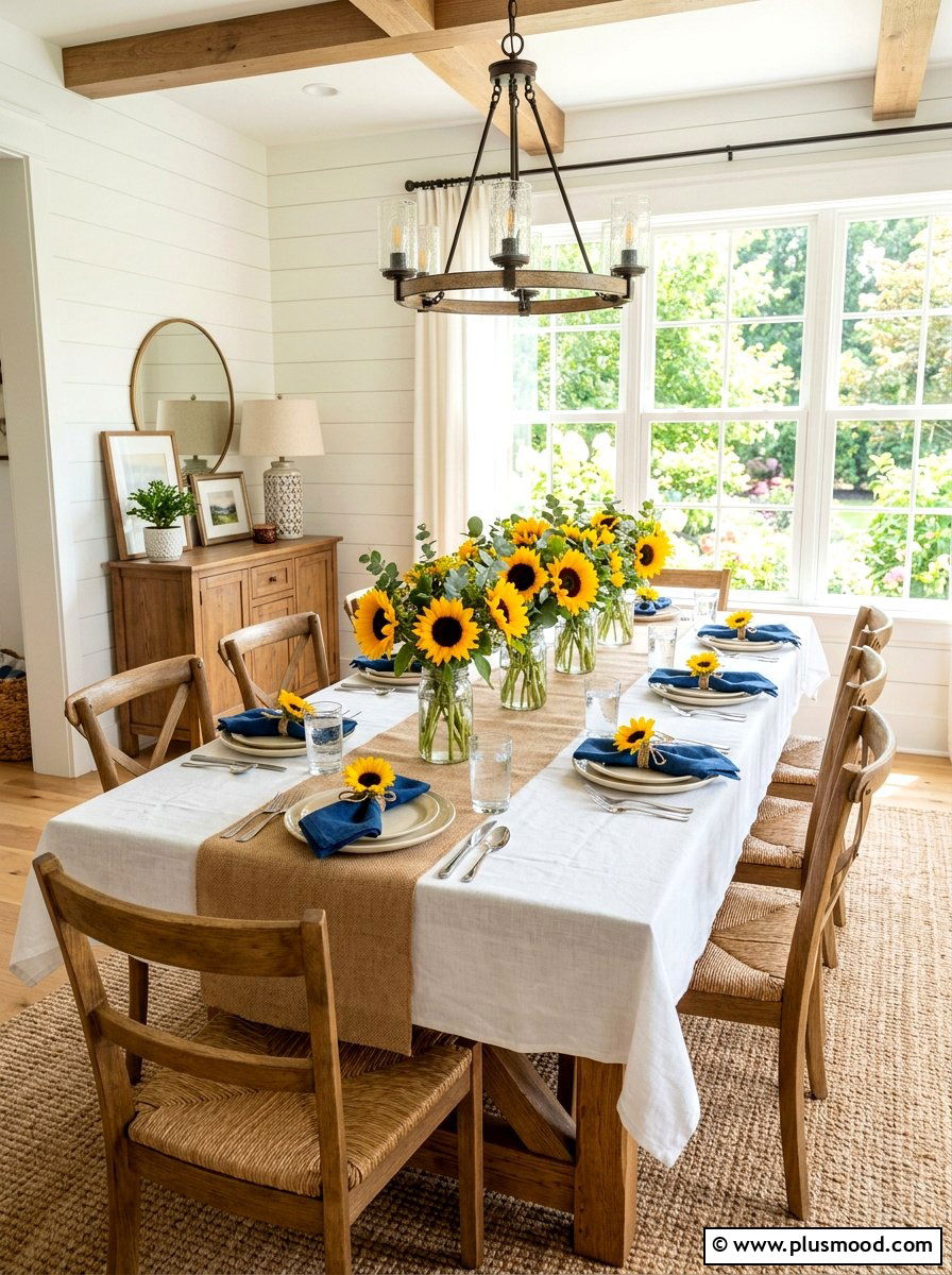 Sunflower Dining Room Table - 25 late summer sunflower decor ideas