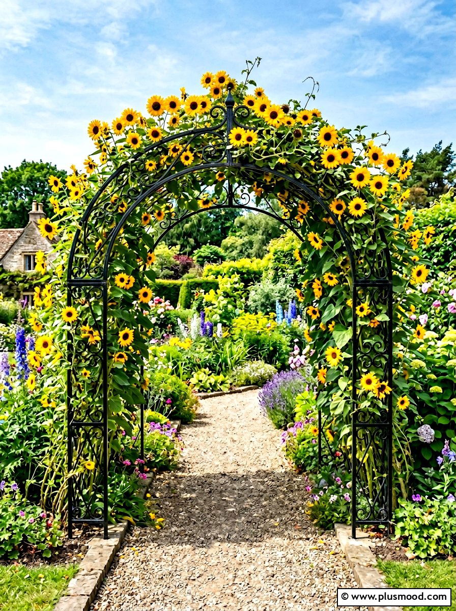 Sunflower Garden Arch - 25 summer sunflower garden ideas