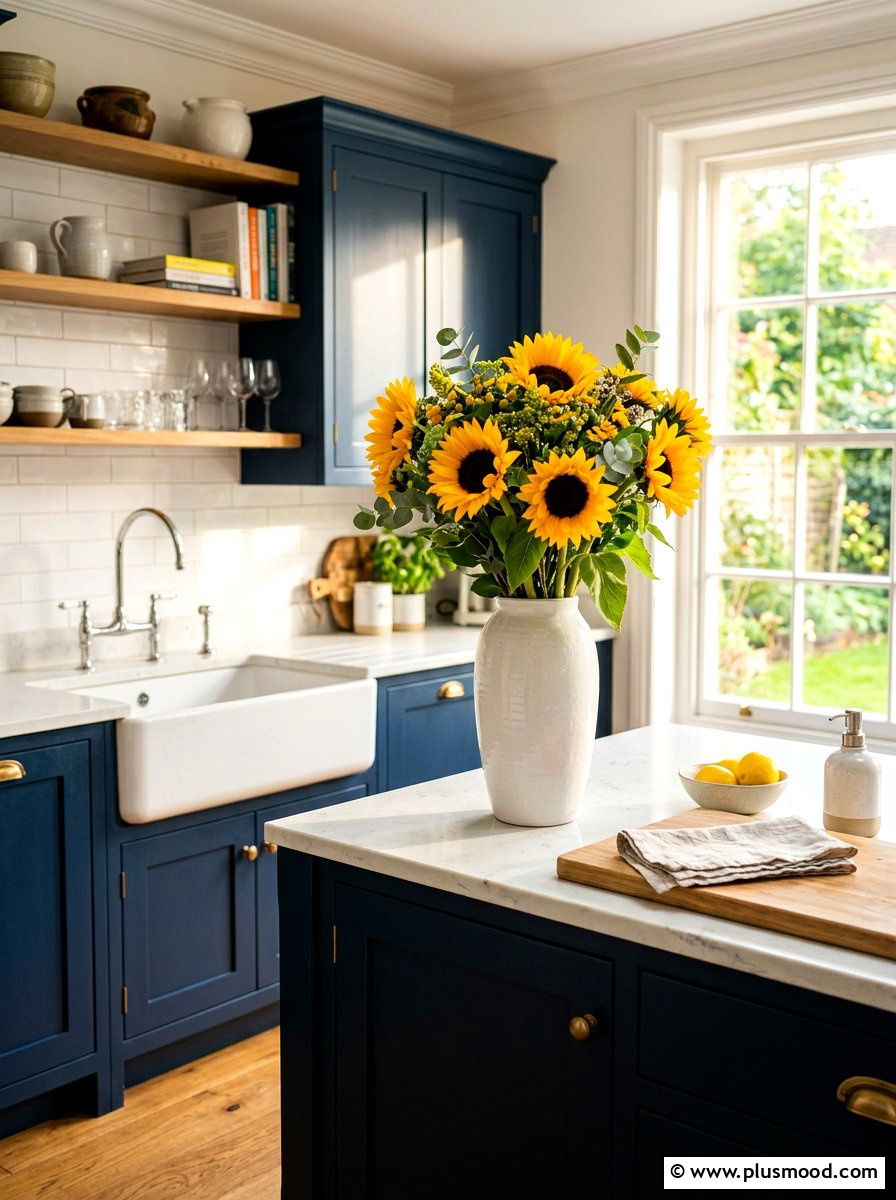Sunflower Kitchen Arrangement - 25 summer kitchen counter decor ideas