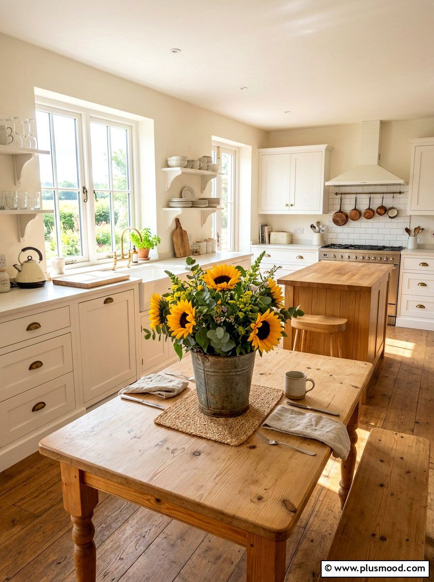 Sunflower Kitchen Centerpiece - 25 late summer cottage decor ideas