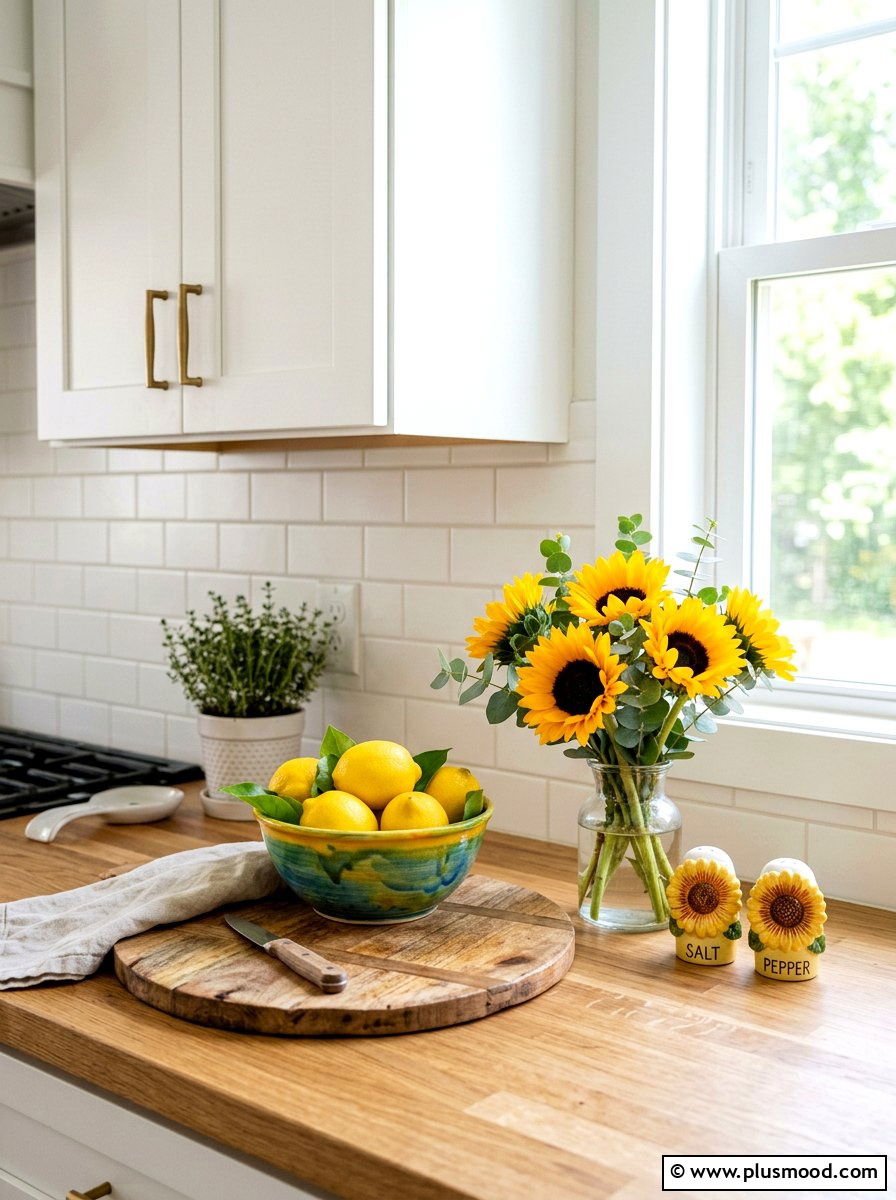 Sunflower Kitchen Countertop - 25 late summer sunflower decor ideas
