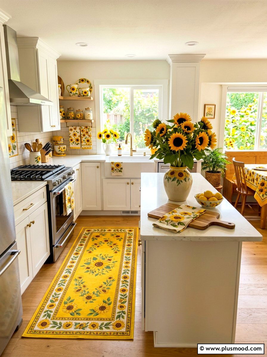 Sunflower Kitchen Theme - 25 summer small kitchen decor ideas