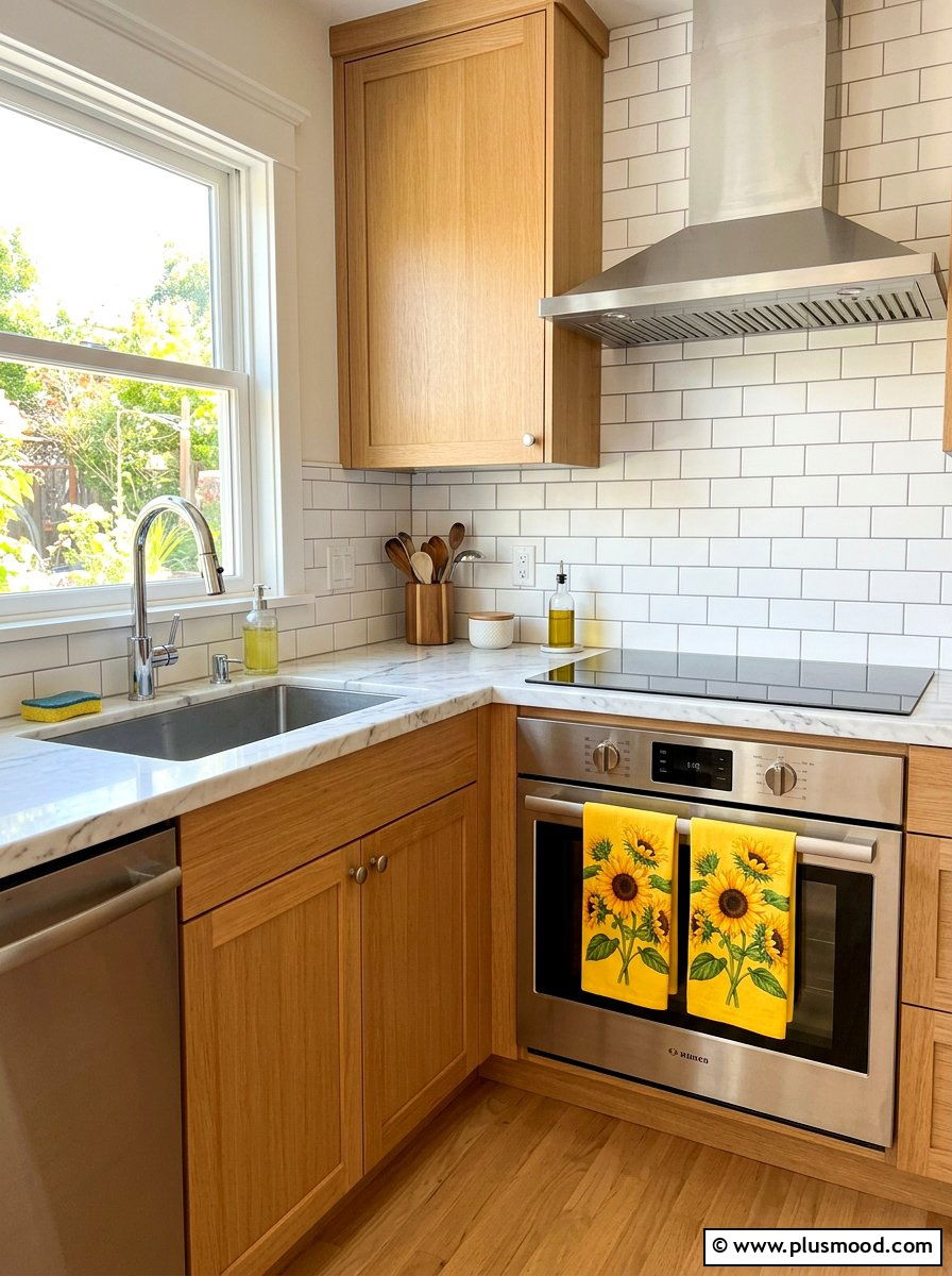 Sunflower Kitchen Towels - 25 summer kitchen decor ideas with sunflowers