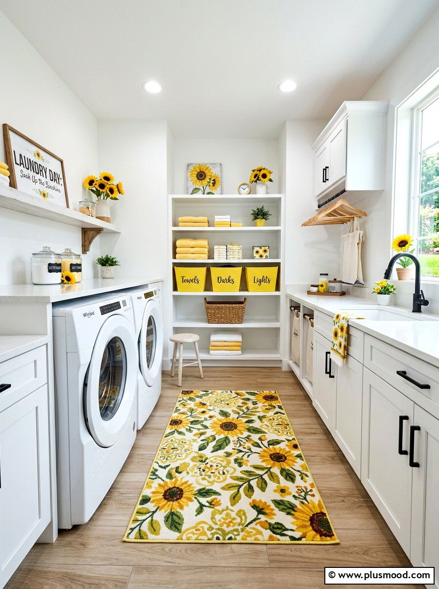 Sunflower Laundry Room Accents - 25 summer sunflower decor ideas