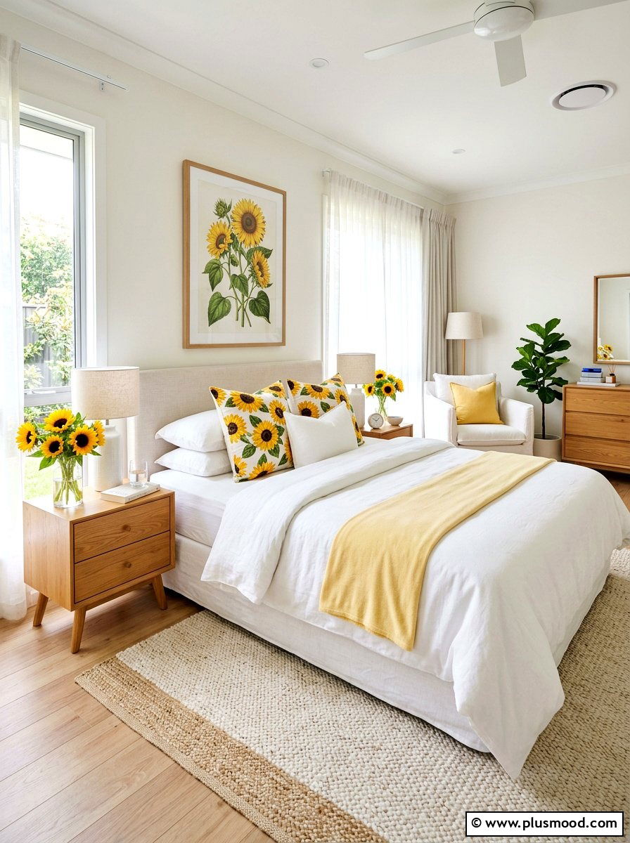 Sunflower Master Bedroom - 25 late summer sunflower decor ideas