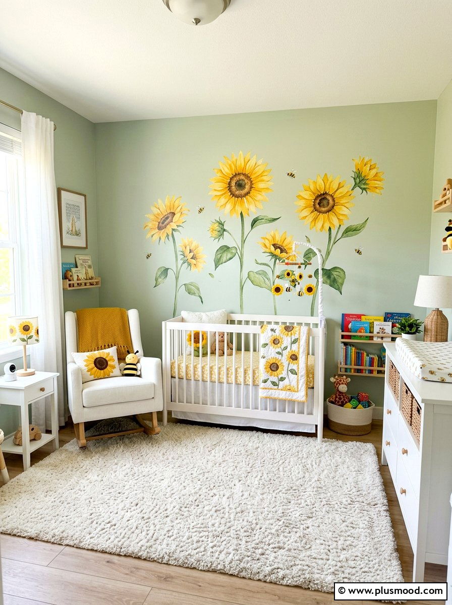 Sunflower Nursery Wall Decal - 25 summer sunflower decor ideas