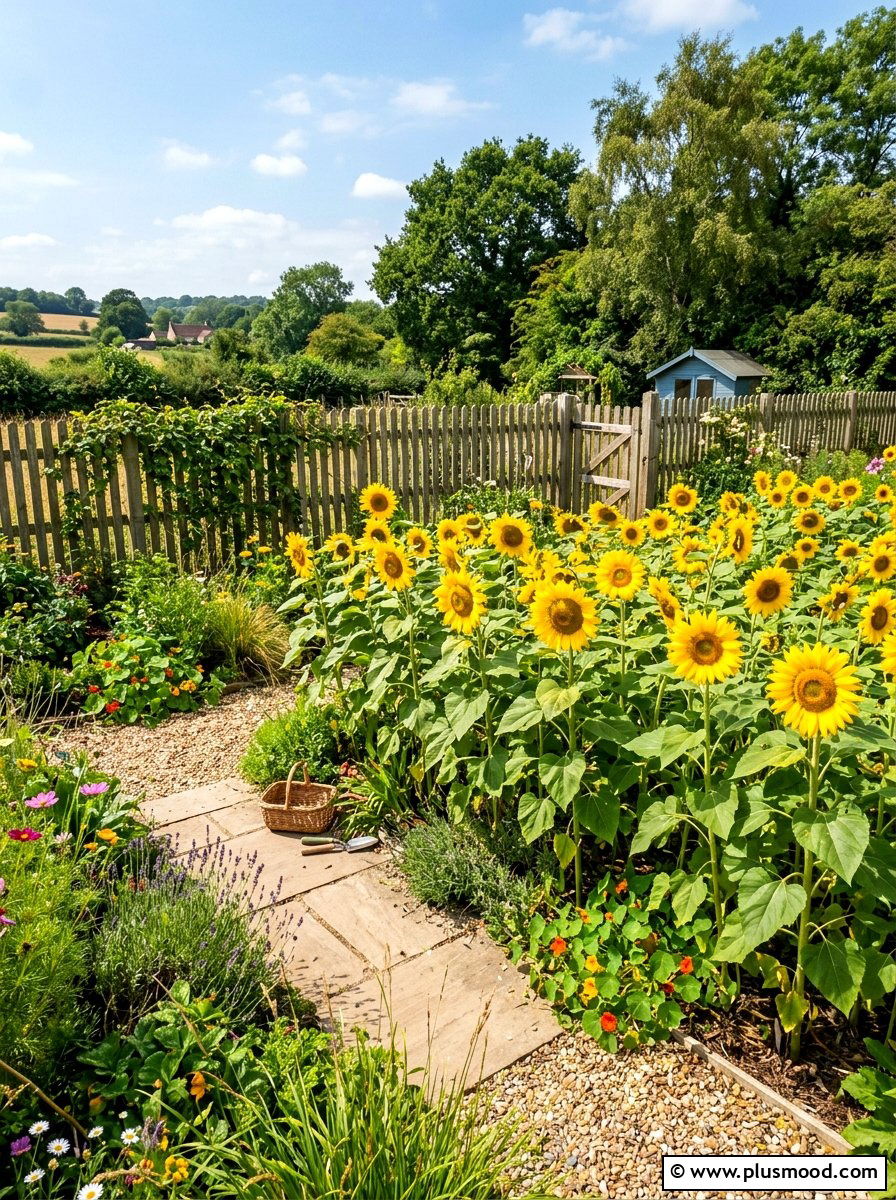 Sunflower Patch Back Garden - 25 summer farmhouse garden ideas