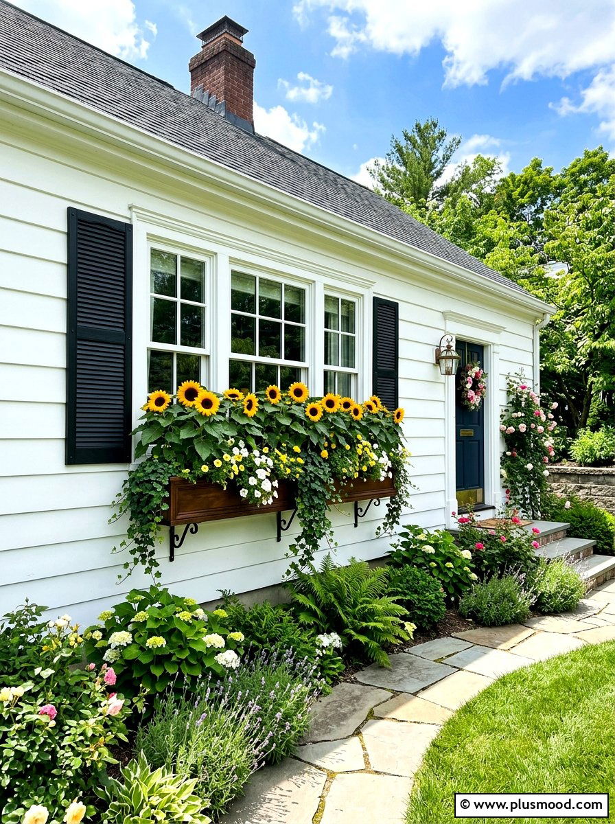 Sunflower Window Box Planter - 25 summer sunflower decor ideas