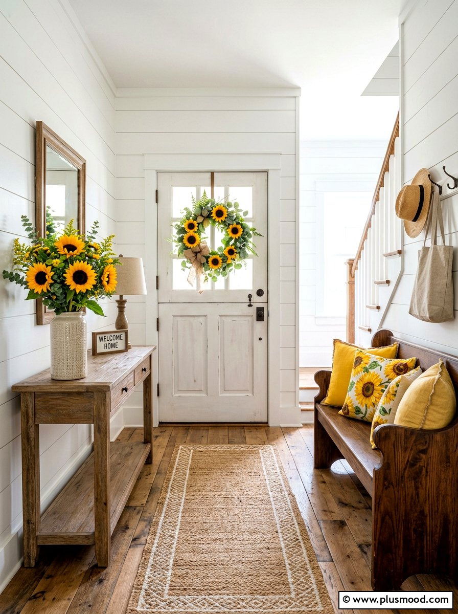 Sunflower entryway - 25 bright summer decor ideas