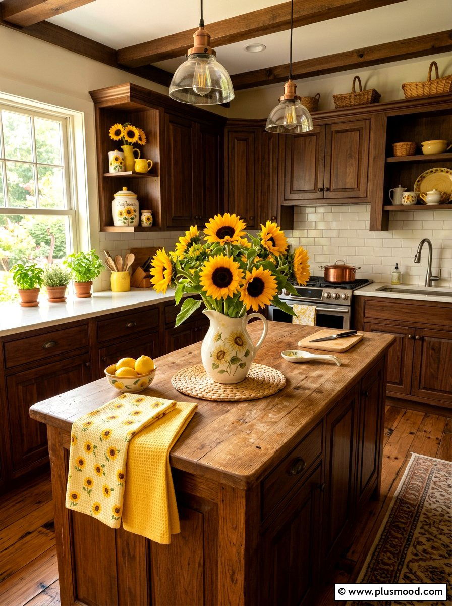 Sunflower kitchen accents - 25 summer kitchen decor ideas
