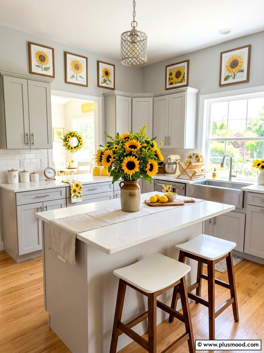 Sunflower kitchen theme - 25 summer floral kitchen decor ideas