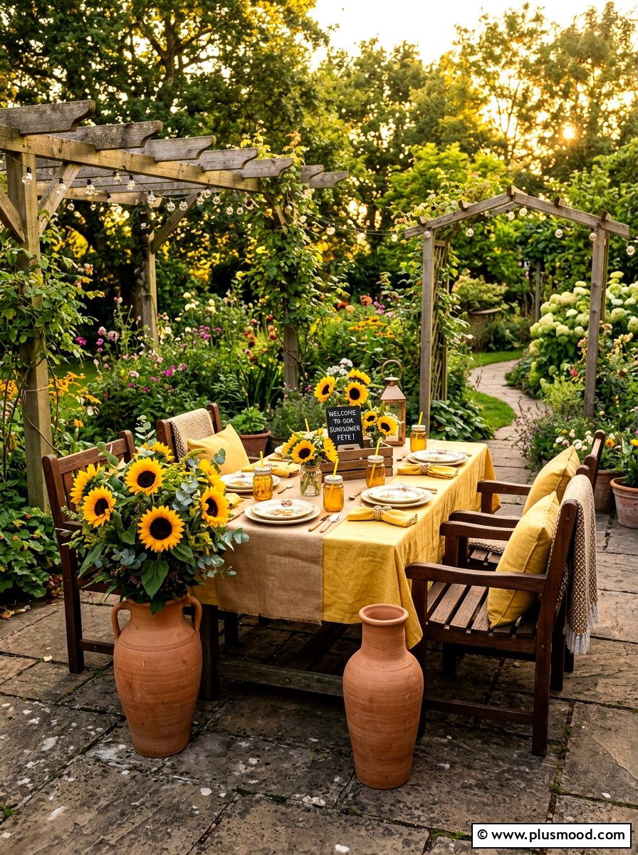 Sunflower party decor - 25 late summer party decor ideas