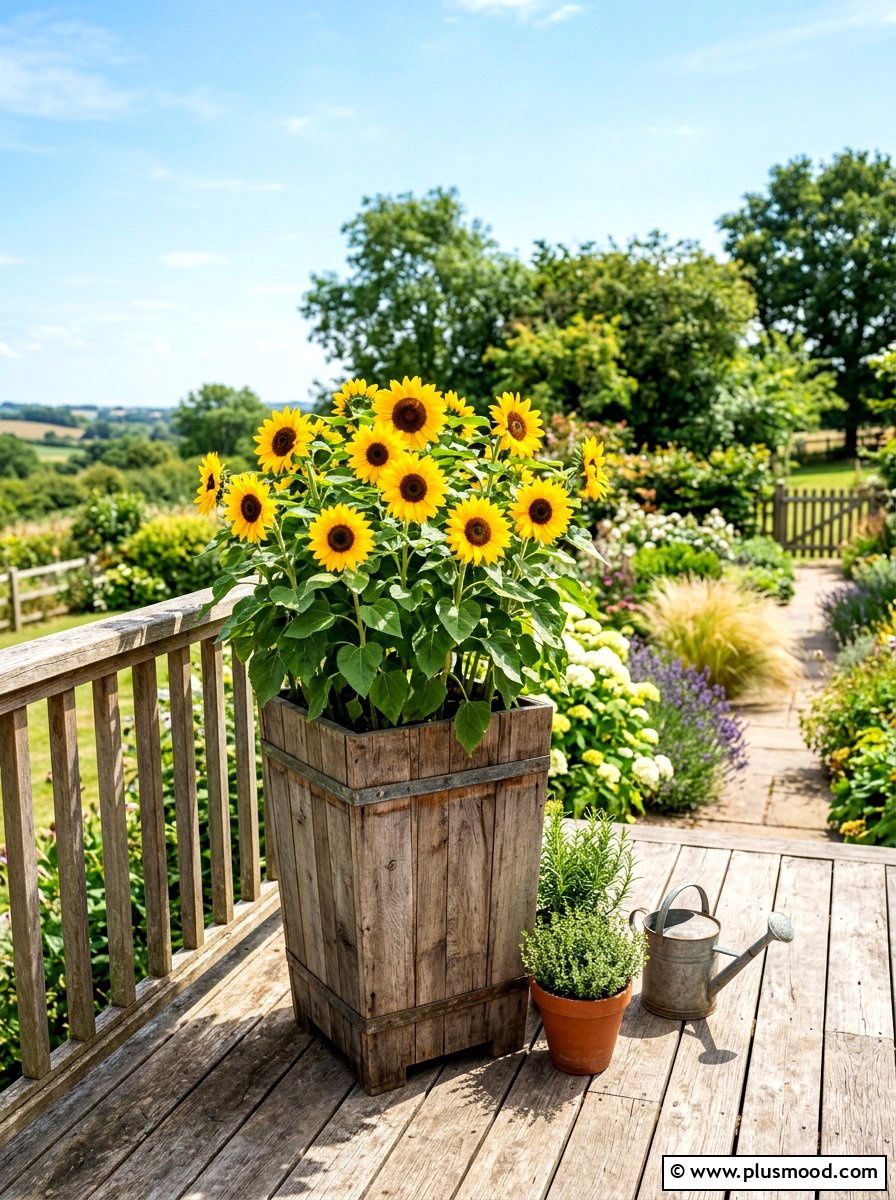 Sunflower tall planter