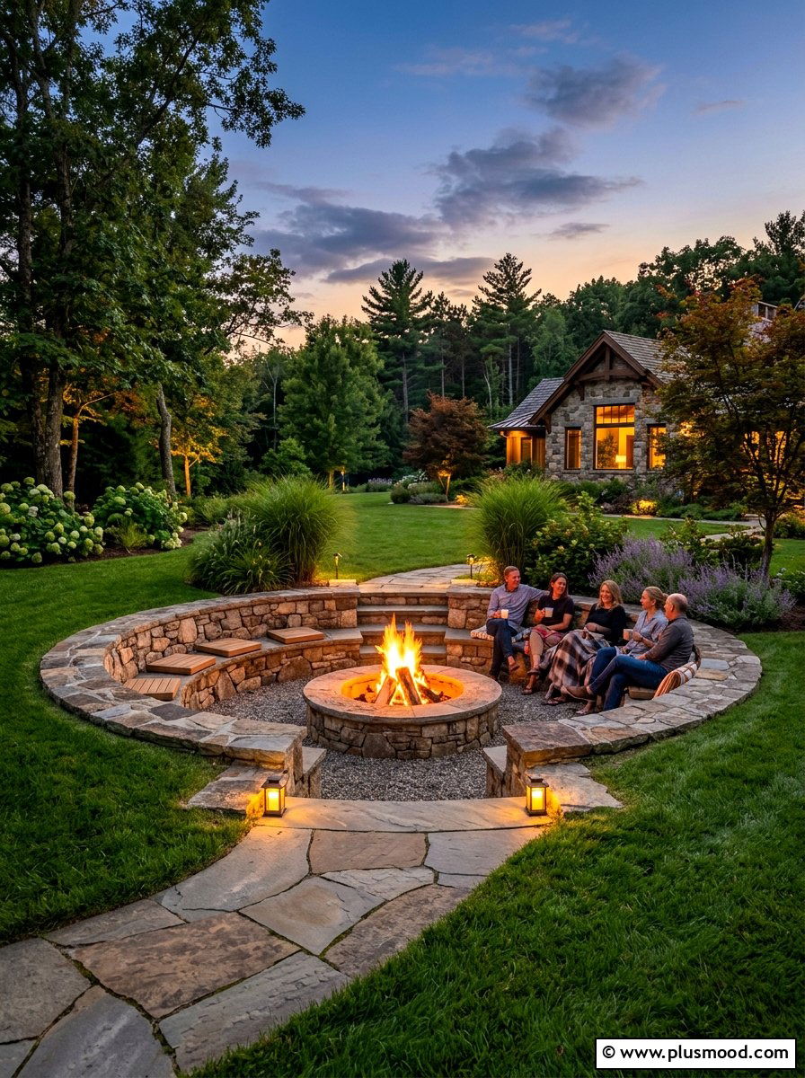 Sunken Fire Pit - 25 small backyard ideas with fire pit