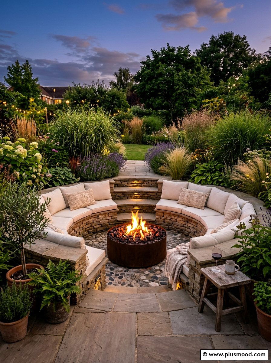 Sunken Fire Pit - 25 summer luxury backyard oasis ideas