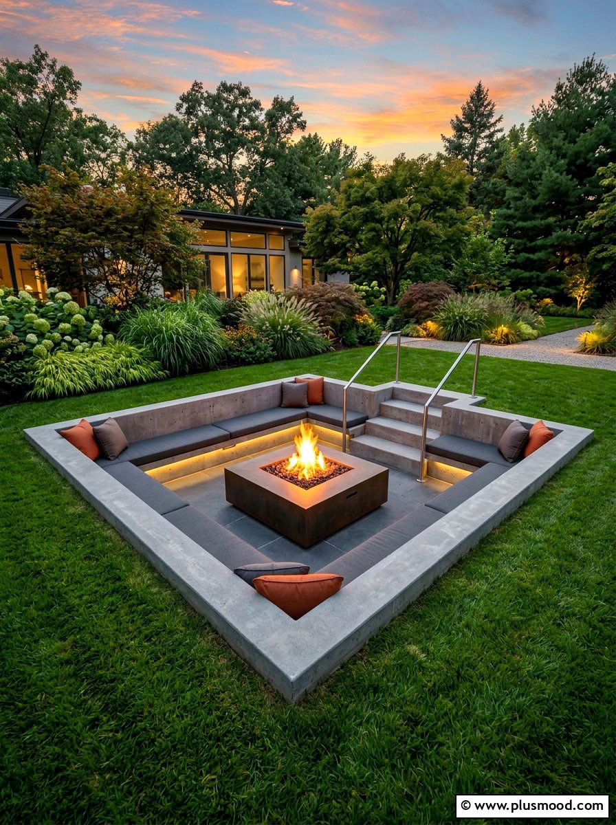 Sunken Fire Pit Area - 25 summer backyard retreat ideas