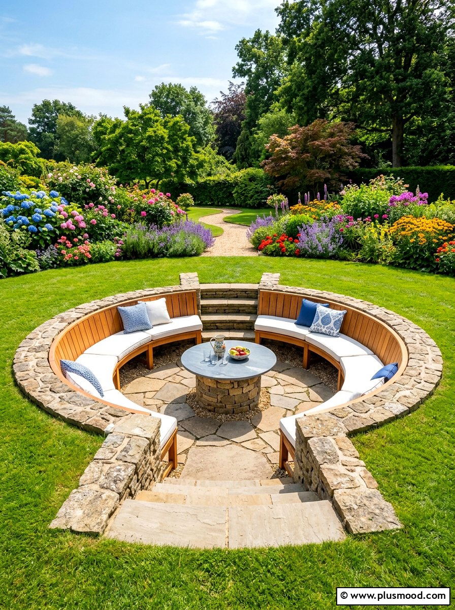 Sunken Garden Pit - 25 summer backyard reading nook ideas