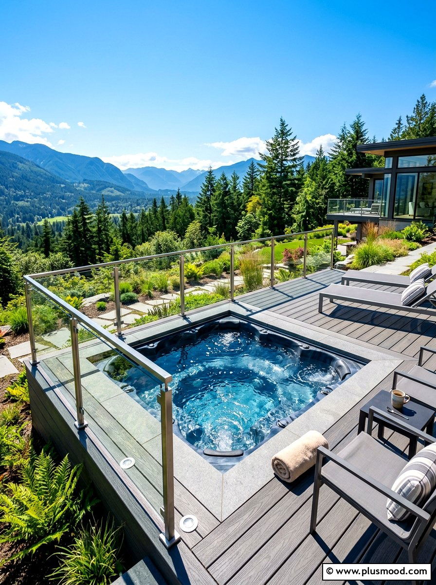 Sunken Hot Tub Deck - 25 summer backyard spa ideas
