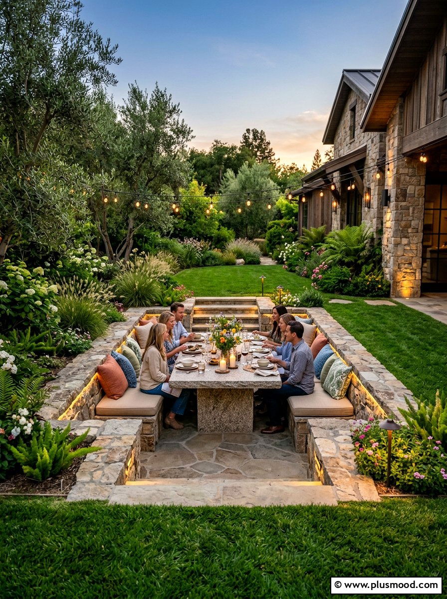 Sunken Patio Dining Area - 25 summer outdoor dining ideas