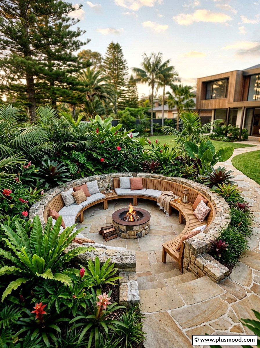 Sunken Patio Seating - 25 summer island style backyard ideas