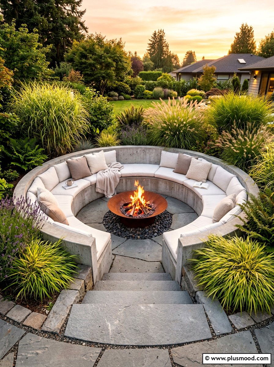 Sunken Seating Area - 25 summer modern garden ideas