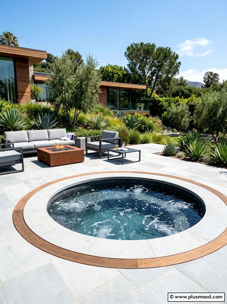 Sunken hot tub patio - 25 small backyard ideas with hot tub