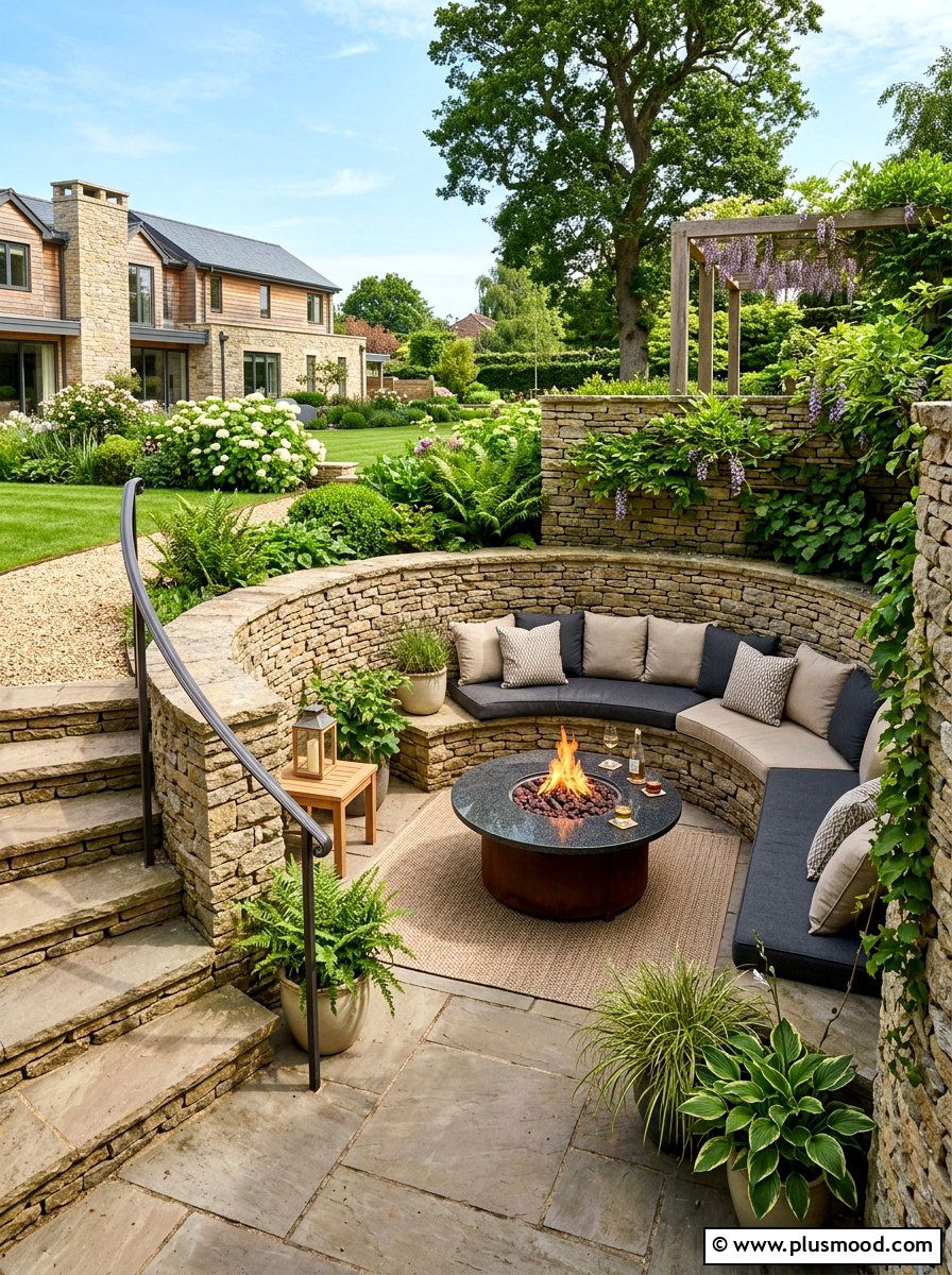 Sunken patio design - 25 late summer patio ideas