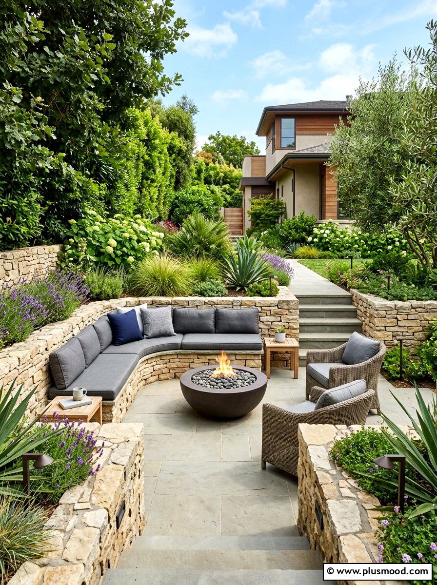 Sunken patio retreat - 25 summer to fall outdoor entertaining ideas