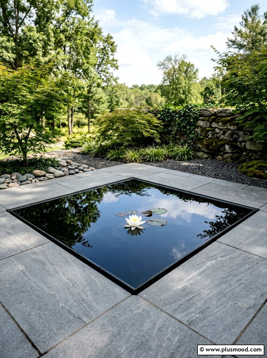 Sunken water basin - 25 small backyard ideas with water feature