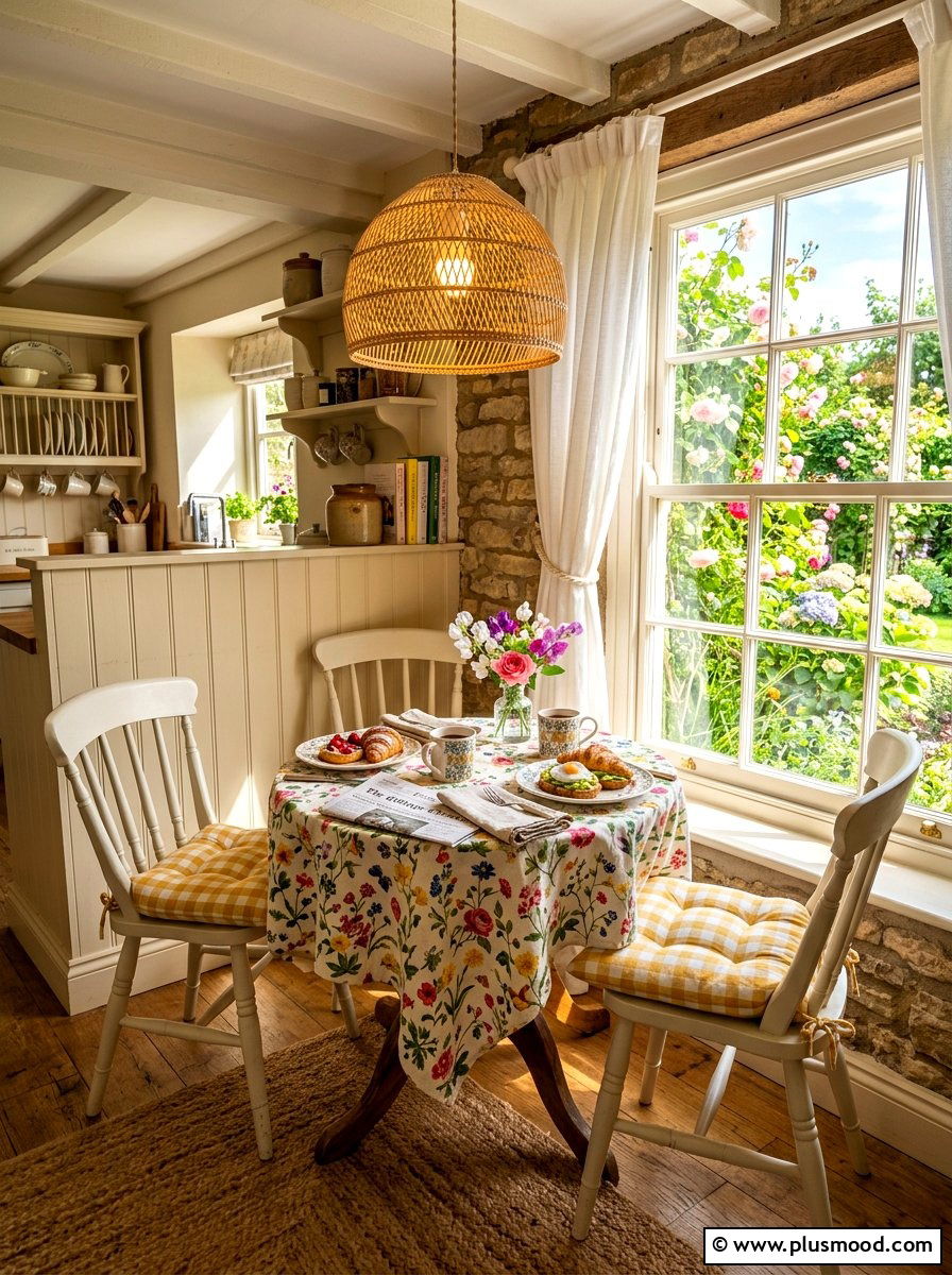 Sunny Breakfast Nook - 25 cheap summer home decor ideas