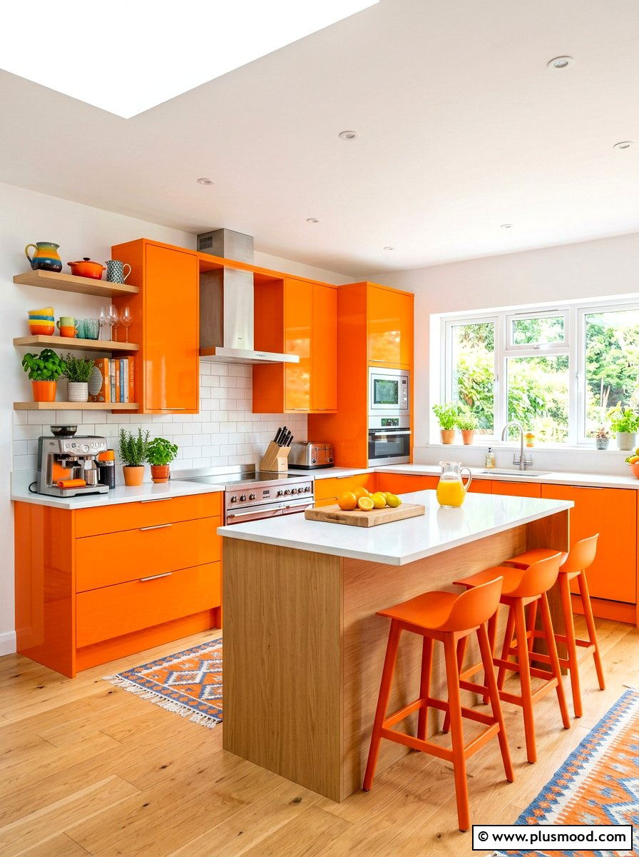 Sunny Orange Kitchen - 25 summer kitchen color ideas
