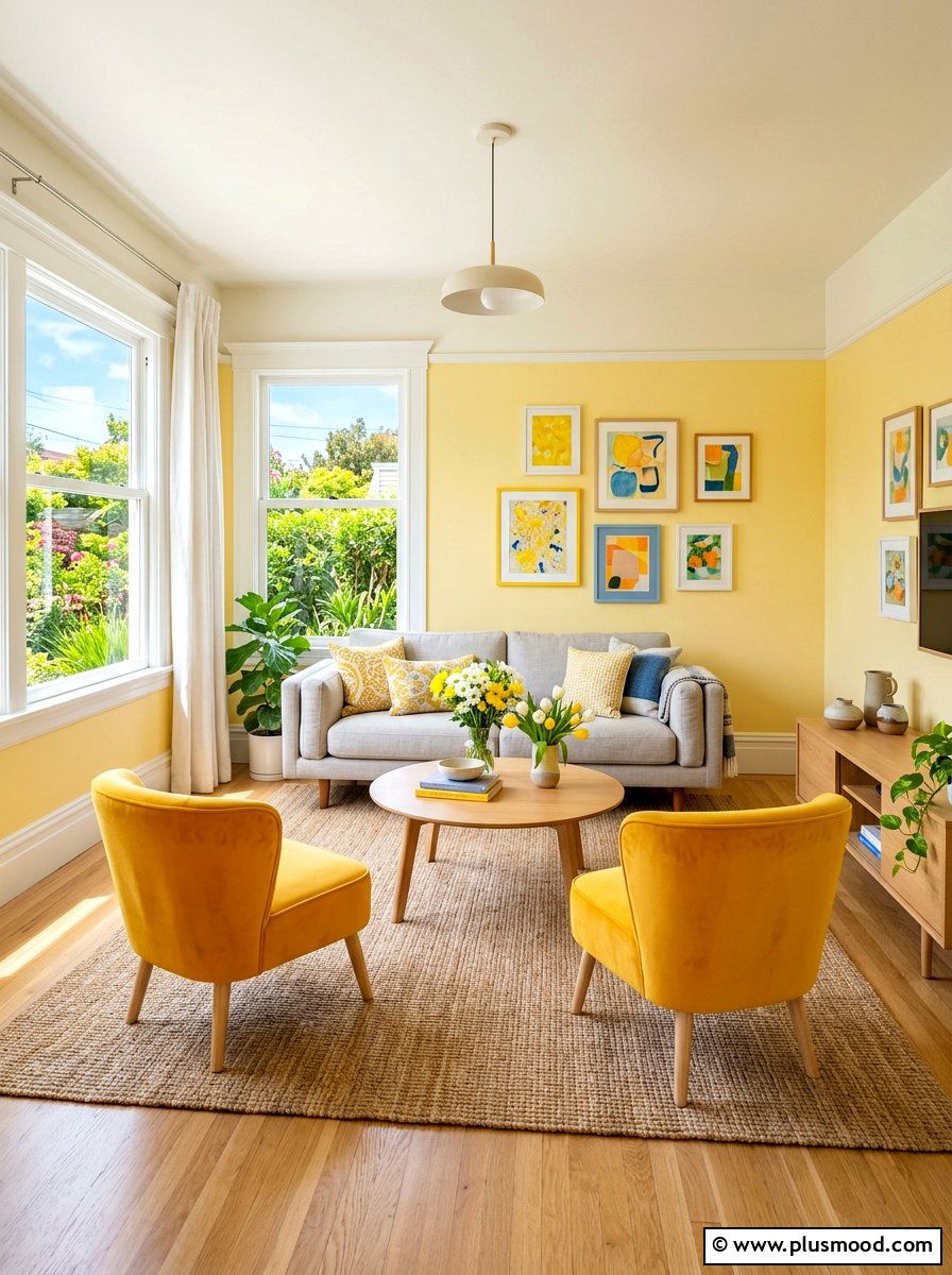 Sunny Yellow Living Room - 25 summer refreshing living room ideas