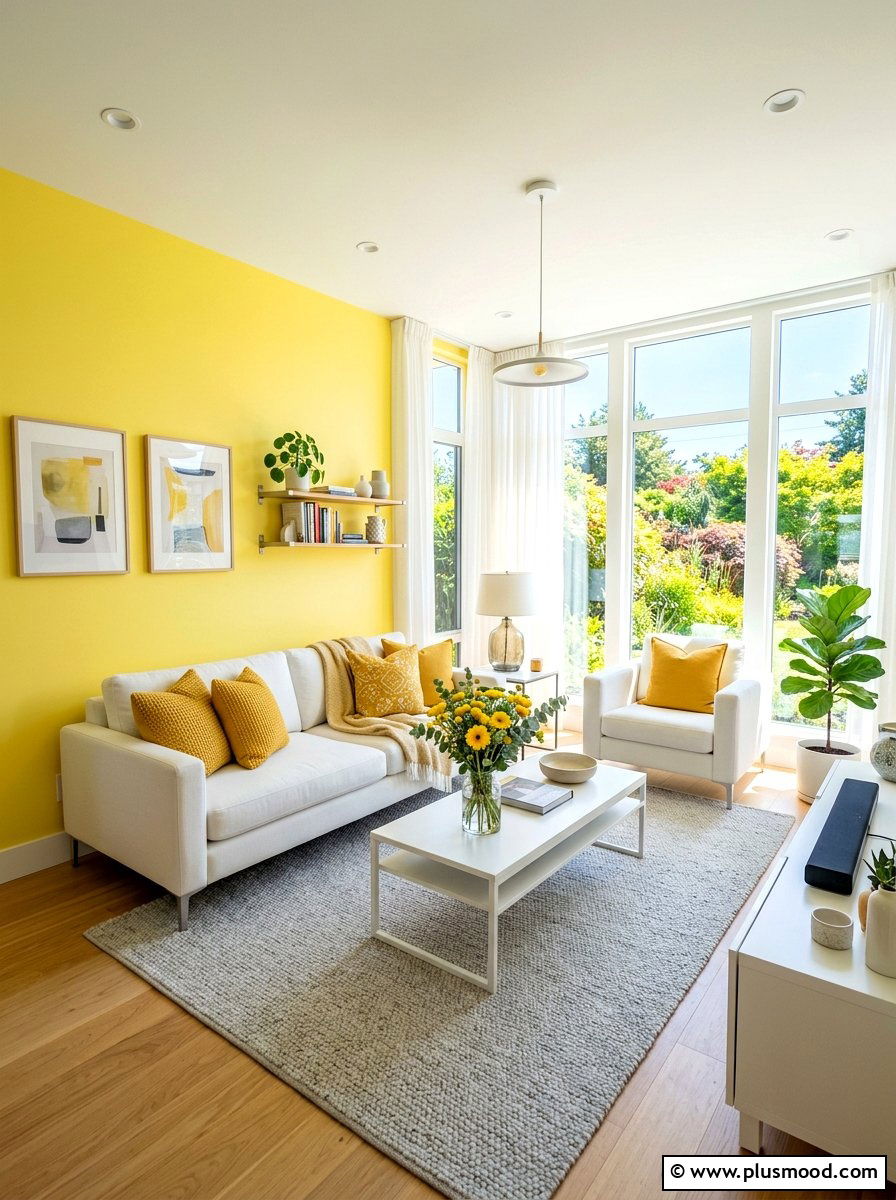 Sunny Yellow Summer Living Room - 25 summer easy living room makeover ideas