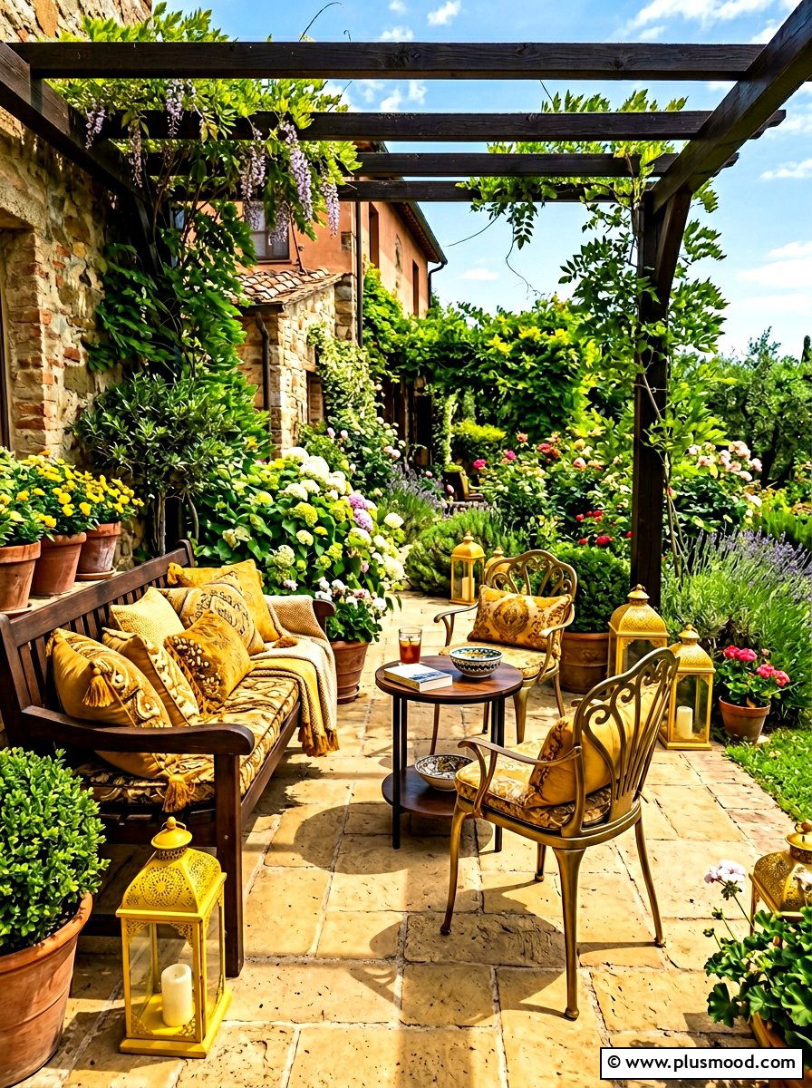Sunny gold patio