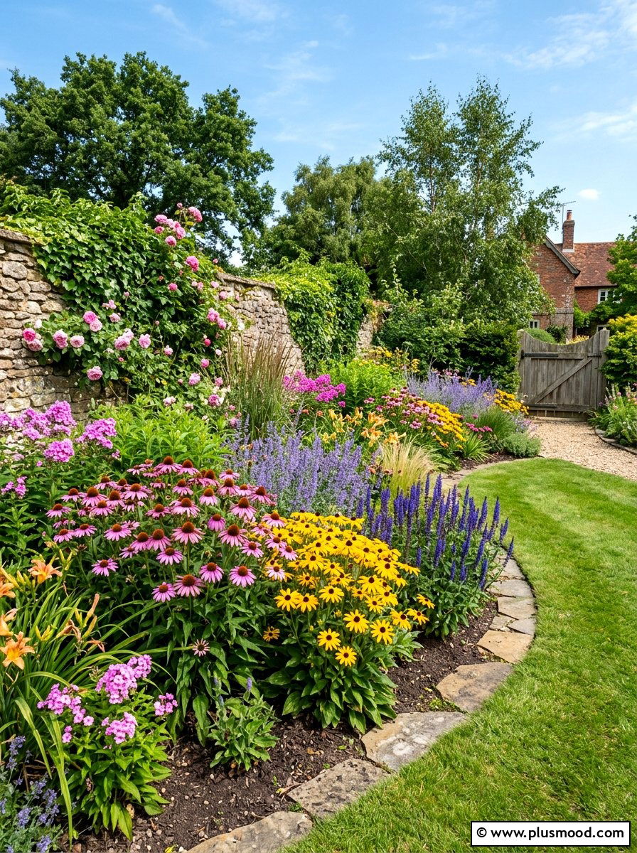 25 Summer Corner Flower Bed Ideas for Colorful Curb Appeal