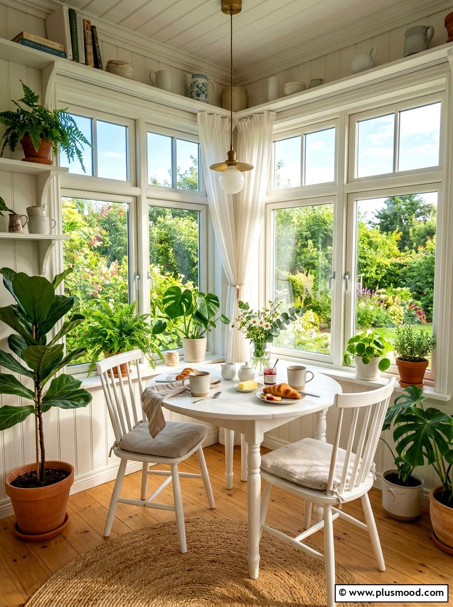 Sunroom Breakfast Nook - 25 easy summer home ideas