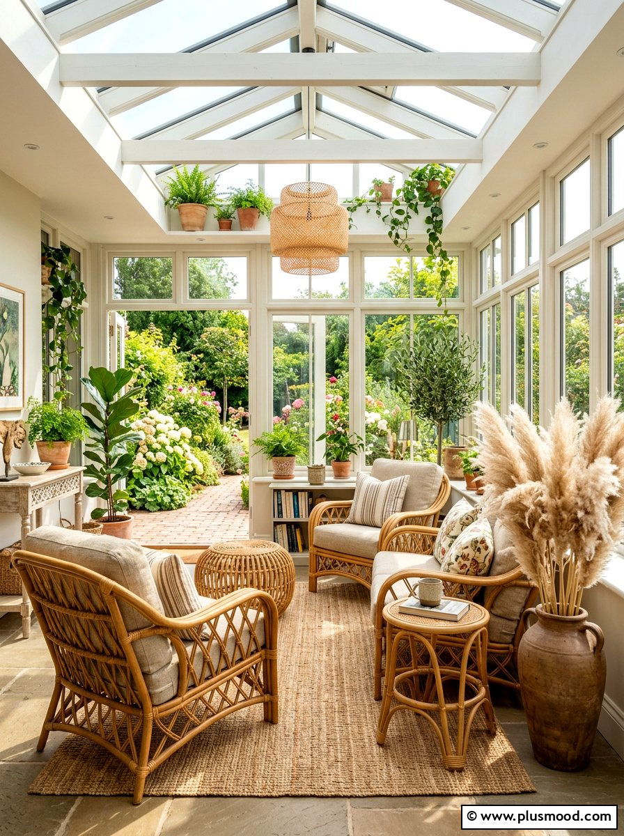 Sunroom Rattan Furniture - 25 summer transition decor ideas