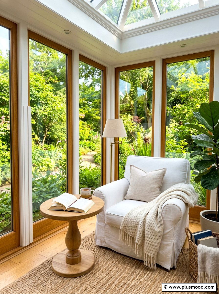 Sunroom Reading Nook - 25 easy summer home decor ideas